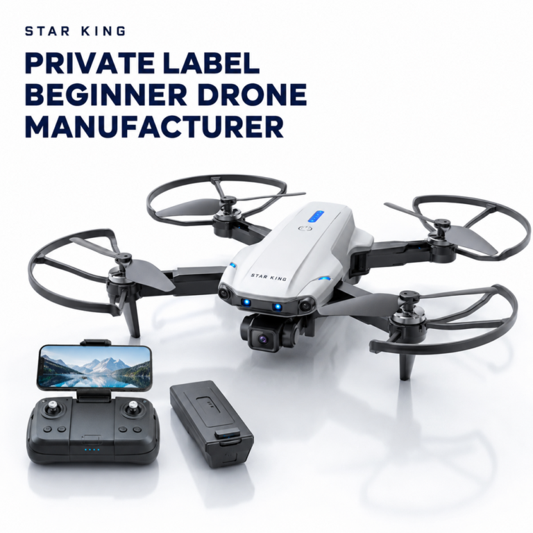 STAR KING beginner camera drone with propeller guards, controller and spare battery