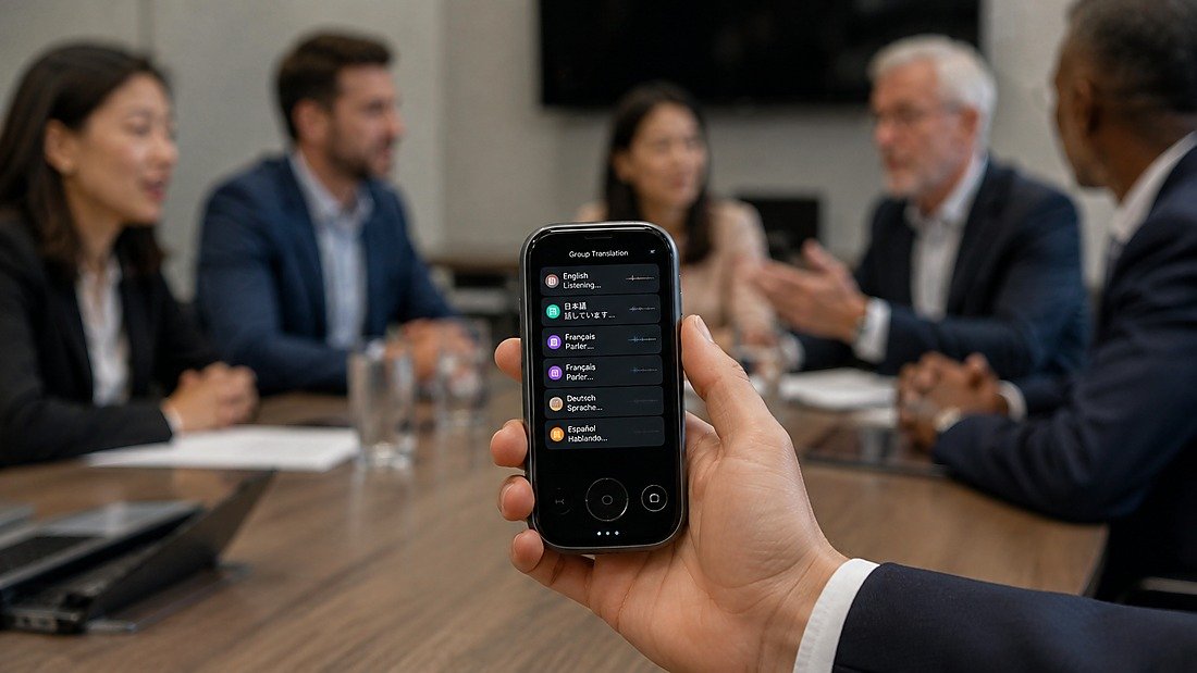 AI translators for healthcare - AI translator supporting multilingual group translation in a business meeting