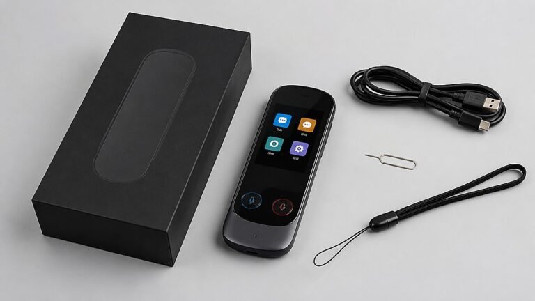 AI translator device with packaging charging cable and accessories