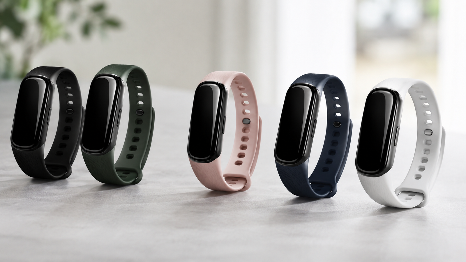 smart bands for EU distributors - Multiple smart bands in different colors displayed in a row